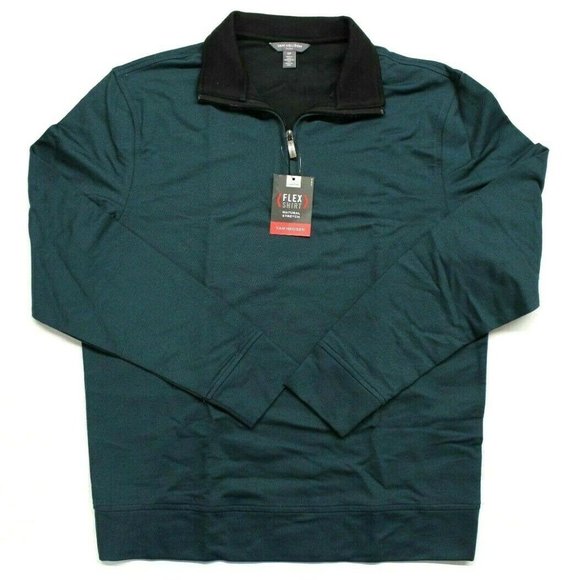 Van Heusen Twill Quarter-Zip Moroccan Blue - XL - Picture 1 of 3